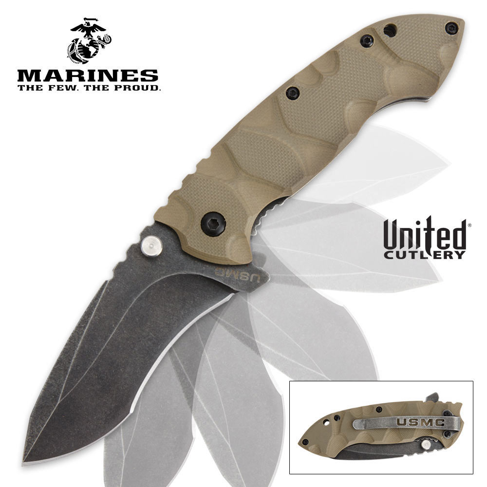 USMC Desert Warrior Assisted Opening Pocket Knife